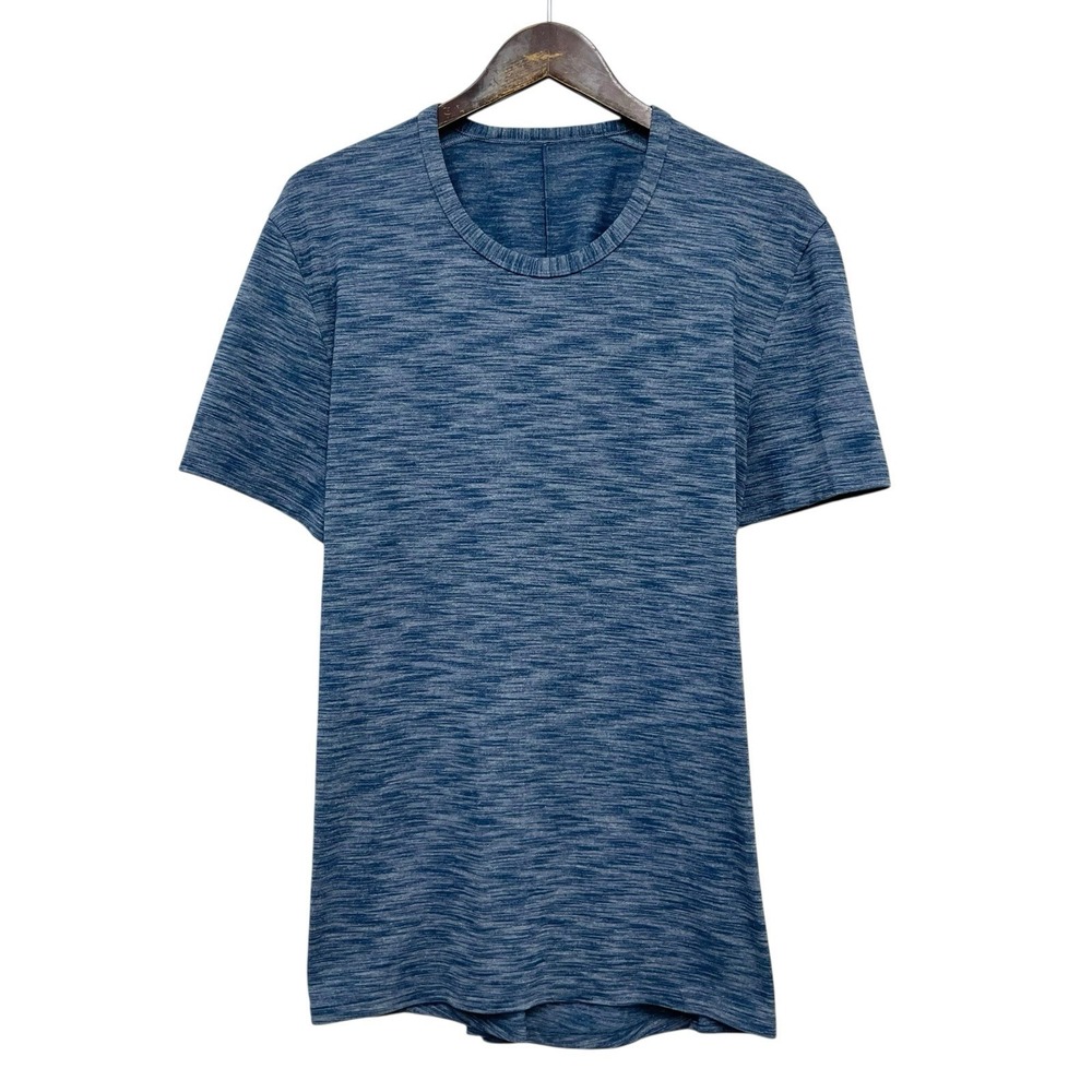 Lululemon Men's XL Indigo Blue Pulse Slub Rulu Short Sleeve Performance T-Shirt